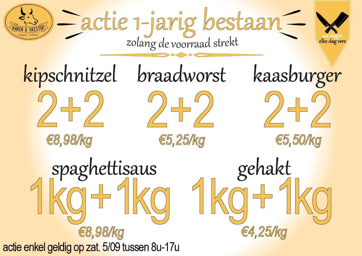 1-jarig bestaan actie's
